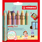 STABILO multitalentstift woody 3 in 1, 6er Kartonetui