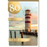 SUSY card Geburtstagskarte "Goldig" - 80. Geburtstag