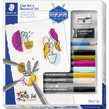 STAEDTLER zeichenset Line art & botanical Set, 10-teilig
