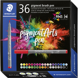 STAEDTLER fasermaler pigment brush pen, 36er Kartonetui