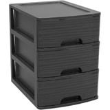 EDA schubladenbox STONE, din A5, 3 Schbe, PP, schwarz