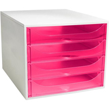 EXACOMPTA schubladenbox ECOBOX, 4 Schbe, himbeere