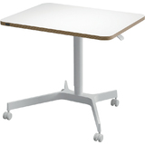 LEITZ sitz-steh-schreibtisch Ergo Compact, wei, mit Rollen