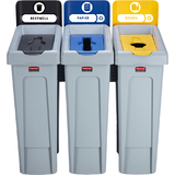 Rubbermaid slim Jim Recycling-Station, 3 x 87 Liter