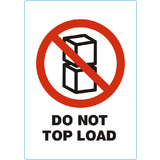 rillprint hinweisetiketten "DO not TOP LOAD"