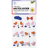 folia wackelaugen HEARTS, Gre M, selbstklebend