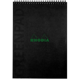 RHODIA spiralnotizblock GREENPAD, din A4+, kariert, schwarz