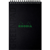 RHODIA spiralnotizblock GREENPAD, din A5+, kariert, schwarz