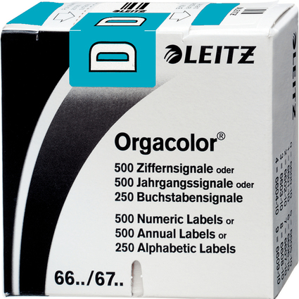LEITZ Buchstabensignal Orgacolor "D", auf Rolle, blau