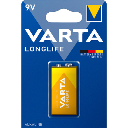 VARTA Alkaline Batterie Longlife, E-Block (6LR61/6LP3146)