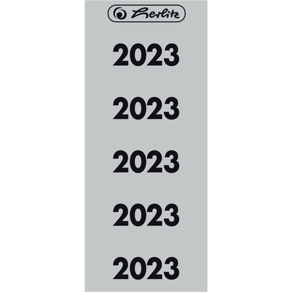 herlitz Ordner-Inhaltsschild Jahreszahl 2023, grau