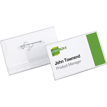 DURABLE Namensschild, mit Wellennadel, 75 x 40 mm