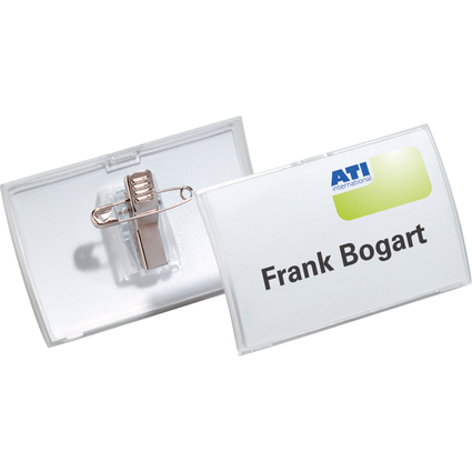 DURABLE Namensschild Click Fold, mit Kombiklemme, 75 x 40 mm