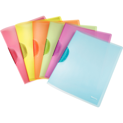 LEITZ Klemmhefter ColorClip Rainbow, DIN A4, PP, sortiert