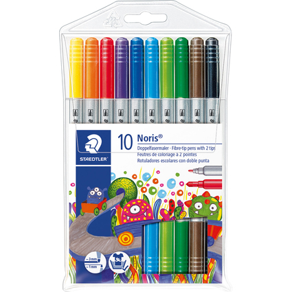 STAEDTLER Doppel-Fasermaler Noris, 10er Etui
