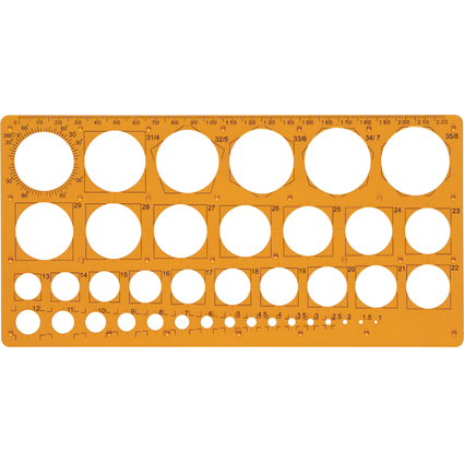 Maped Kreisschablone, 1 - 35 mm, 39 Kreise