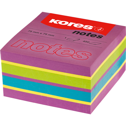 Kores Haftnotizen Wrfel "Spring", 75 x 75 mm, 4-farbig