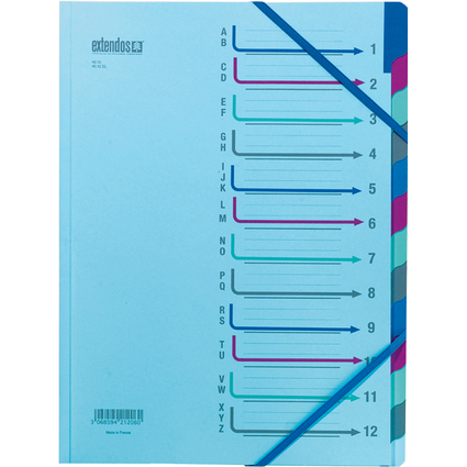 extendos Ordnungsmappe 43, 12 Fcher, mit Eckspanngummi