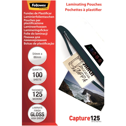 Fellowes Laminierfolientasche, 54 x 86 mm, 250 mic