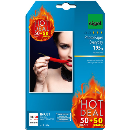 sigel InkJet-Everyday-Foto-Papier "HOT DEAL", 10 x 15 cm
