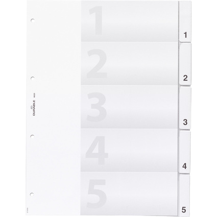 DURABLE Kunststoff-Register, A4, 5-teilig, transparent