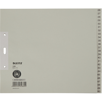 LEITZ Tauenpapier-Register, Zahlen, A4 berbreite, 26-50