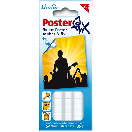 Lufer Klebepads Posterfix, wieder ablsbar, wei