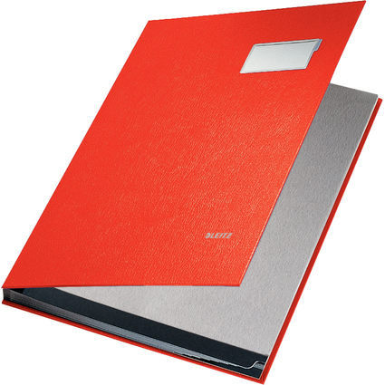 LEITZ Unterschriftenmappe, PP-berzug, 10 Fcher, rot