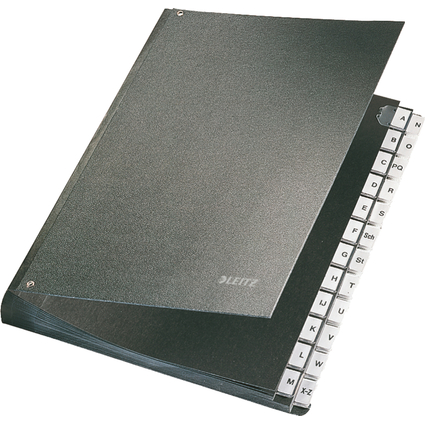 LEITZ Pultordner, A4, A-Z, 24 Fcher, Hartpappe, schwarz