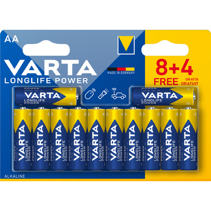 VARTA Alkaline Batterie Longlife Power, Mignon AA, Sparpack