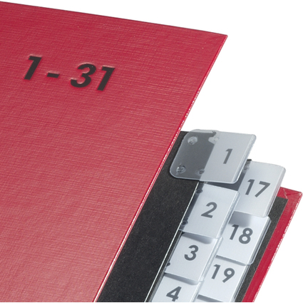 PAGNA Pultordner Color, DIN A4, 1 - 31, 31 Fcher, rot