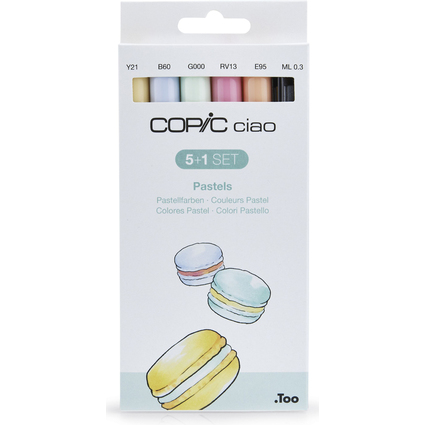 COPIC Marker ciao, 5+1 Set "Pastels"