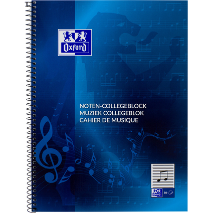 Oxford Noten-Collegeblock, DIN A4, 50 Blatt, Lineatur 14