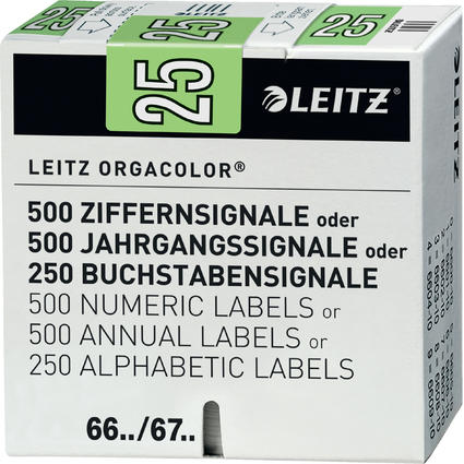 LEITZ Jahressignal Orgacolor "25", auf Rolle, grn
