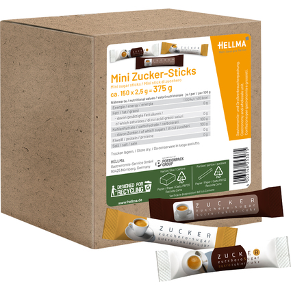 HELLMA Mini-Zuckersticks, im Karton