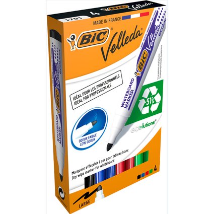 BIC Whiteboard-Marker Velleda 1701 ECOlutions, 4er Etui