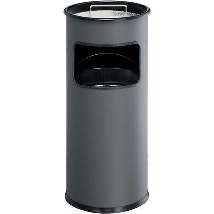 DURABLE Papierkorb METALL, mit Ascher, rund, anthrazit