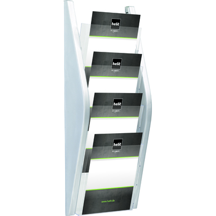 helit 4er Wand-Prospekthalter "the arc", DIN A5 hoch, silber
