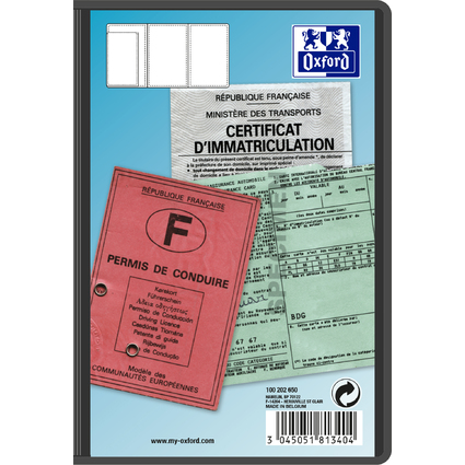 Oxford Ausweishlle, PVC, 3-fach, 0,30 mm, 85 x 130 mm