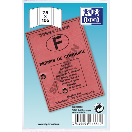 Oxford Ausweishlle, PVC, 3-fach, 0,20 mm, 75 x 105 mm