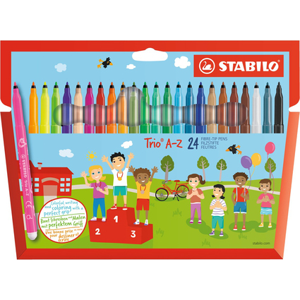STABILO Fasermaler Trio A-Z, 24er Kartonetui