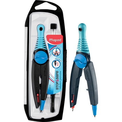 Maped Zirkelkasten Stop & Safe, blau