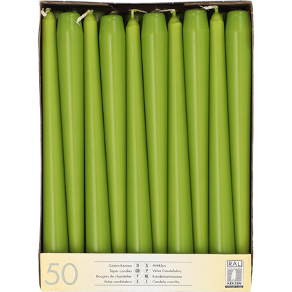 STARPAK Leuchterkerzen, 22 mm, olivgrn, 50er Pack