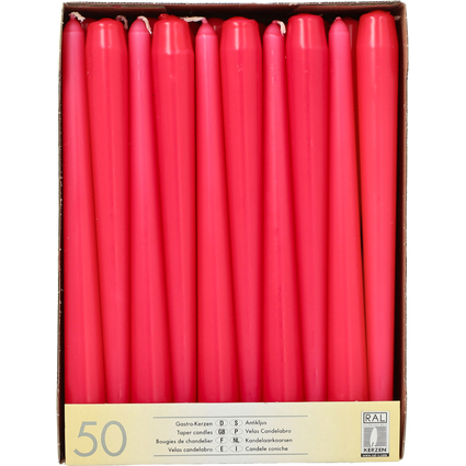 STARPAK Leuchterkerzen, 22 mm, fuchsia, 50er Pack