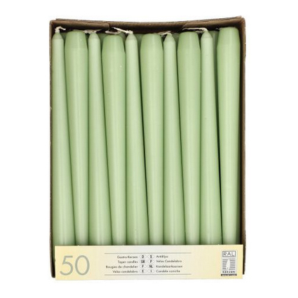 STARPAK Leuchterkerzen, 22 m, jadegrn, 50er Pack