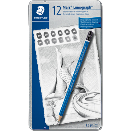 STAEDTLER Bleistift Mars Lumograph, 12er Etui