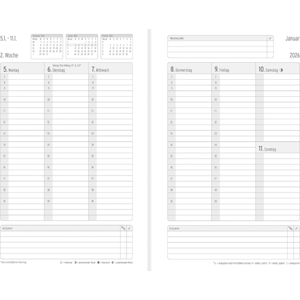 CHRONOPLAN Buchkalender Business Edtition 2026, A5, schwarz