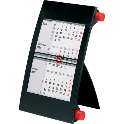rido id Tischkalender "3-Monatskalender" 2026/2027, rot