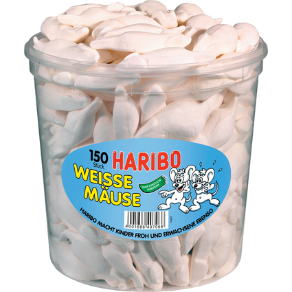 HARIBO Fruchtgummi WEISSE MUSE, 150er Runddose