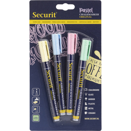 Securit Kreidemarker ORIGINAL SMALL, 4er Set, Pastell